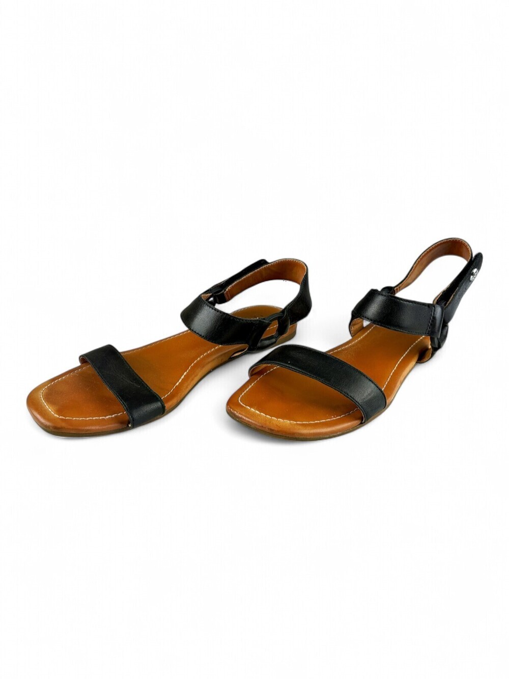 UGG Black Ankle-Strap Flat Sandals Size 9